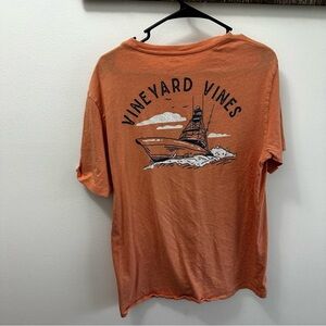 Vineyard Vines Men Small Orange Boat Shirt